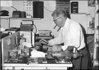 Bill Kaiser working at tool bench